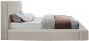 Devin Linen Textured Fabric Bed - Beige