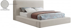 Devin Linen Textured Fabric Bed - Beige