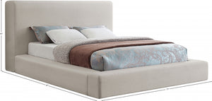 Devin Linen Textured Fabric Bed - Beige