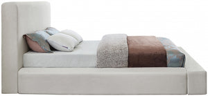 Devin Linen Textured Fabric Bed - Cream