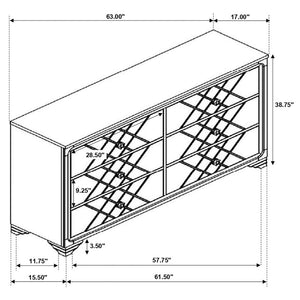 Penelope 6-drawer Dresser - Midnight Star