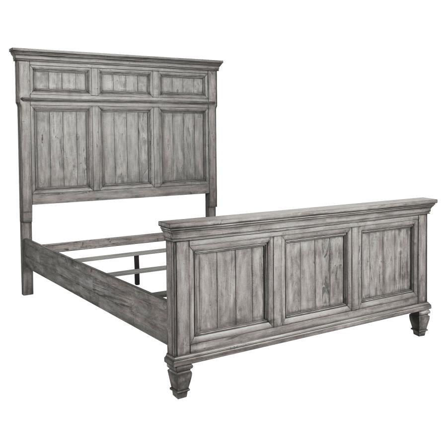 Avenue Wood Queen Panel Bed - Weathered Grey