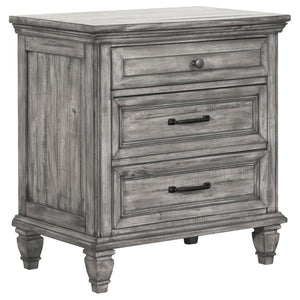 Avenue 3-drawer Nightstand Weathered - Grey