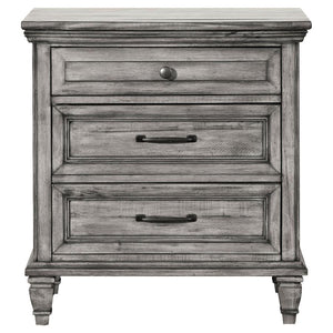 Avenue 3-drawer Nightstand Weathered - Grey