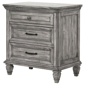 Avenue 3-drawer Nightstand Weathered - Grey