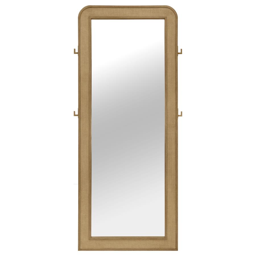 Arini Cane Weave Full Length Standing Floor Mirror - Sand Wash