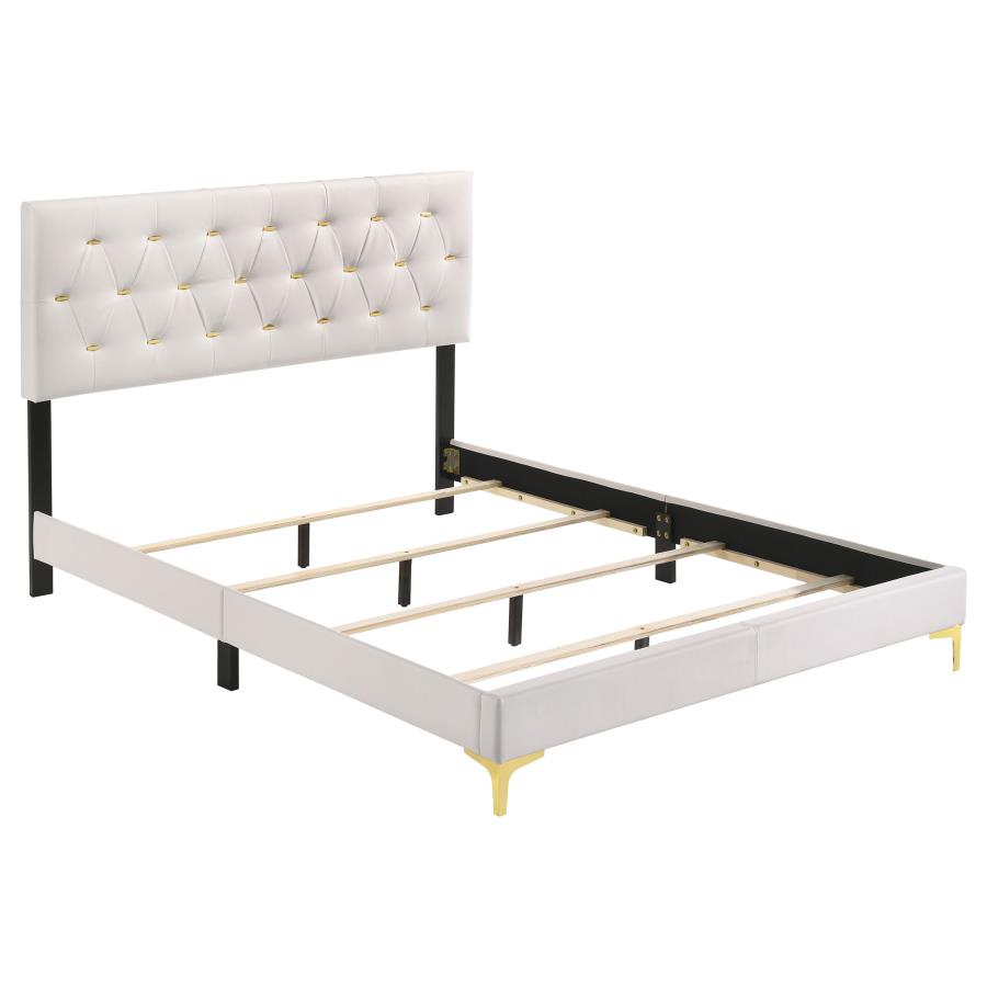 Kendall Upholstered Queen Panel Bed - White