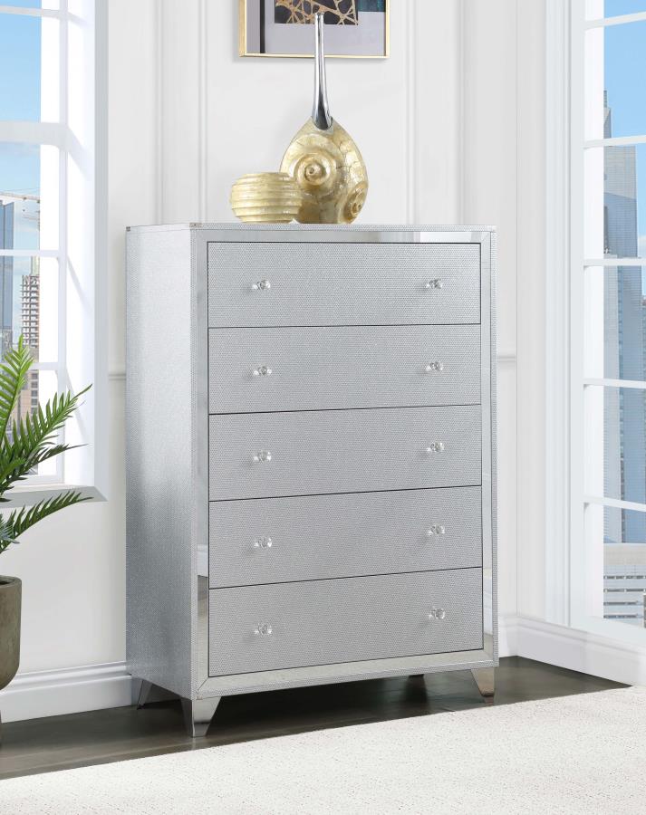 Larue 5-drawer Bedroom Chest - Silver