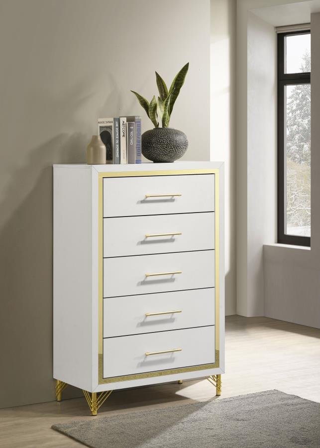 Lucia 5-drawer Bedroom Chest of Drawers - White