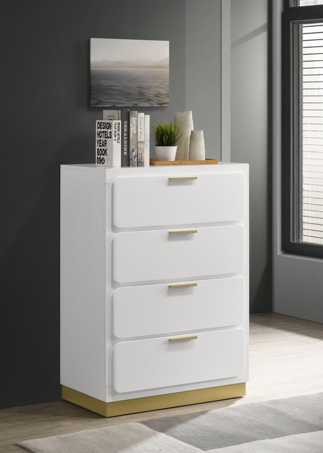 Caraway 4-drawer Bedroom Chest - White