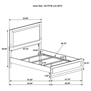 Caraway Wood Queen LED Panel Bed - Black