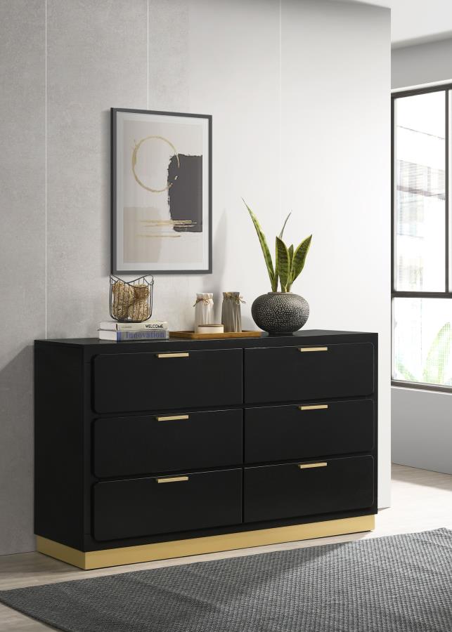 Caraway 6-drawer Dresser - Black