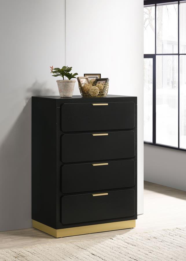 Caraway 4-drawer Bedroom Chest - Black