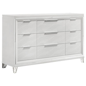 Marmore 9-drawer Dresser Cabinet - White