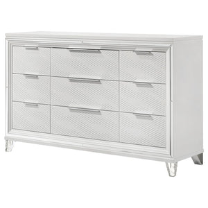 Marmore 9-drawer Dresser Cabinet - White