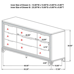 Marmore 9-drawer Dresser Cabinet - White