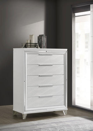 Marmore 5-drawer Bedroom Chest of Drawers - White