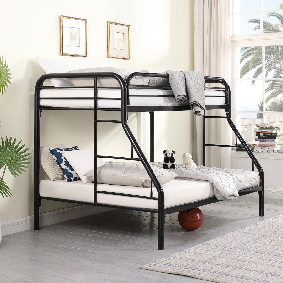 Morgan Metal Twin Over Full Bunk Bed - Black