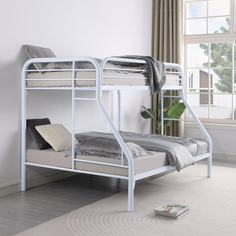 Morgan Metal Twin Over Full Bunk Bed - White