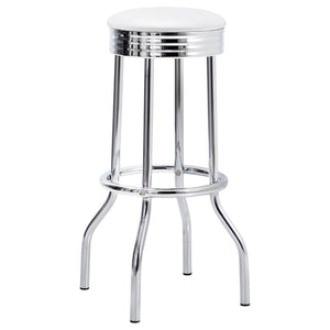 Retro 3-piece Round 1950s Bistro Pub Bar Table Set - White