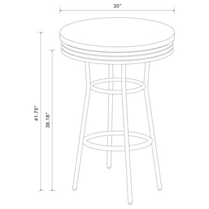 Retro 3-piece Round 1950s Bistro Pub Bar Table Set - White