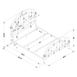 Rowan Metal Eastern King Open Frame Bed - Dark Bronze