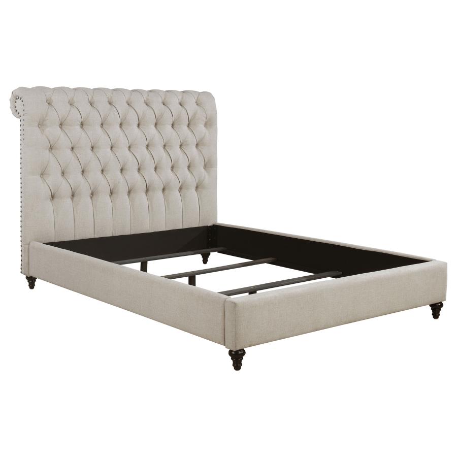 Devon Upholstered Queen Panel Bed - Beige