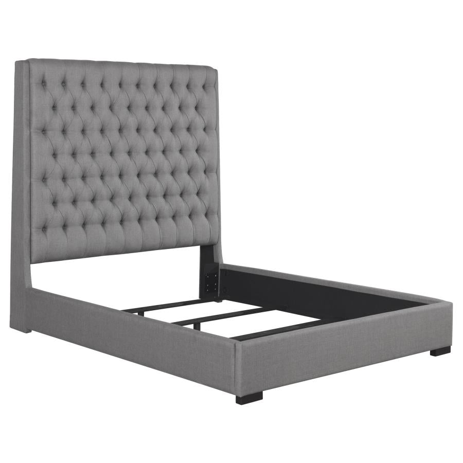 Camille Upholstered Queen Panel Bed - Grey