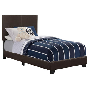 Dorian Upholstered Twin Panel Bed - Brown