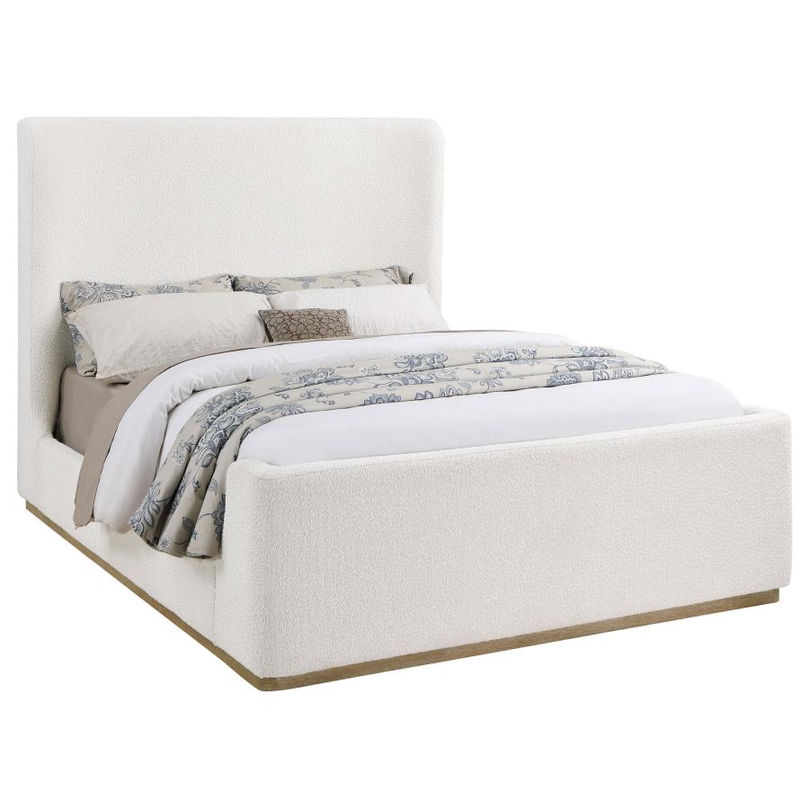 Nala Upholstered Queen Sleigh Bed - Cream