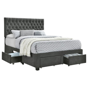 Soledad Upholstered Queen Storage Panel Bed - Grey