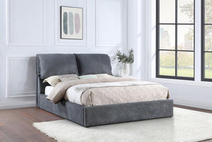 Laurel Upholstered Queen Panel Bed - Dark Grey