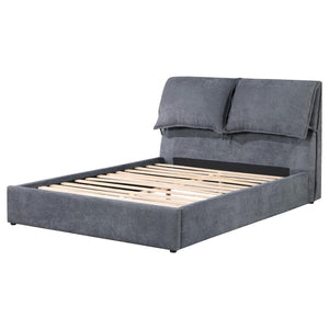 Laurel Upholstered Queen Panel Bed - Dark Grey