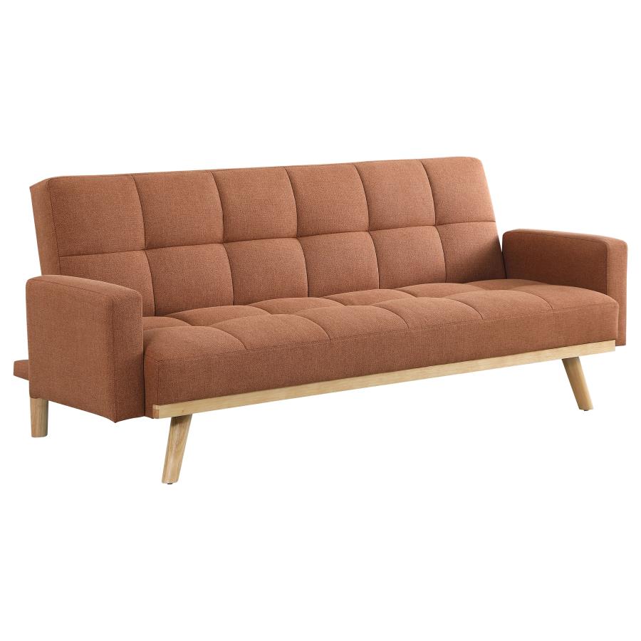 Kourtney Upholstered Tufted Convertible Sofa Bed - Terracotta