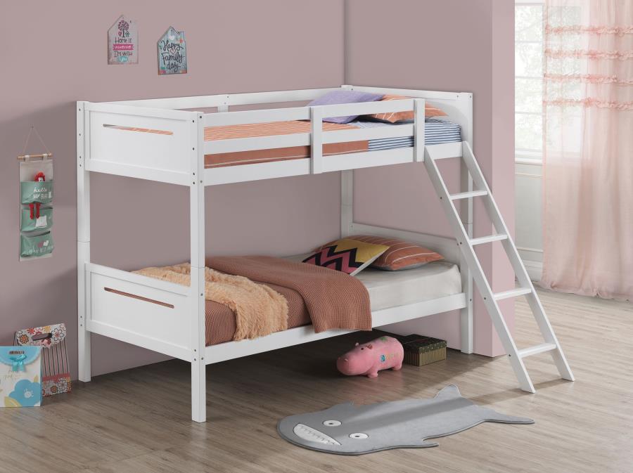 Littleton Wood Twin Over Twin Bunk Bed - White