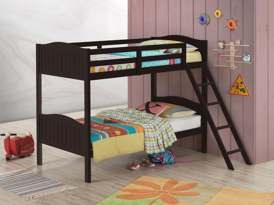 Arlo Wood Twin Over Twin Bunk Bed - Espresso