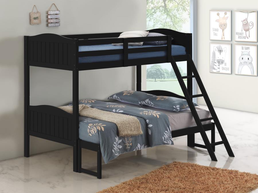 Arlo Wood Twin Over Full Bunk Bed - Black