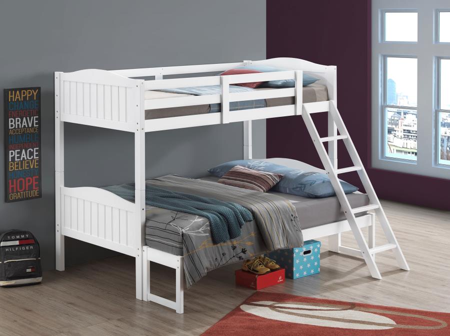 Arlo Wood Twin Over Full Bunk Bed - White