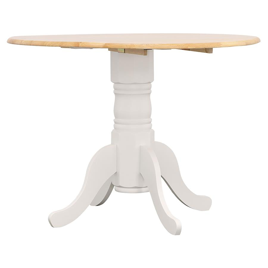 Allison 5-piece Round Drop Leaf Dining Table Set - White