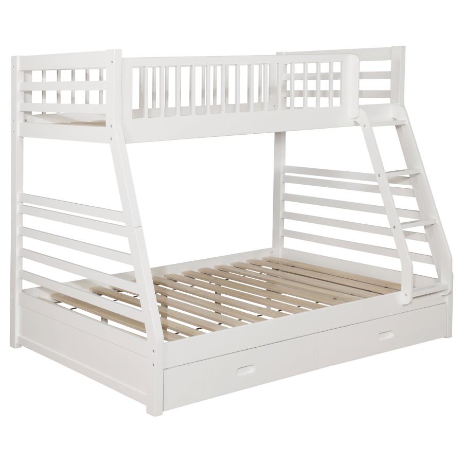 Ashton 2-drawer Wood Twin Over Full Bunk Bed - White