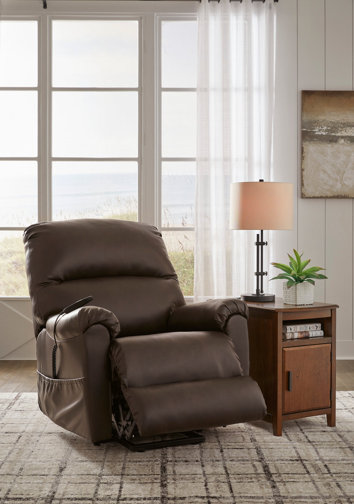 Shadowboxer Power Lift Recliner - Chocolate