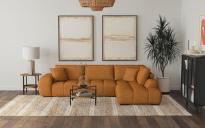 Camacho Upholstered Chaise Sectional Sofa - Orange