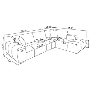 Camacho Upholstered Chaise Sectional Sofa - Orange