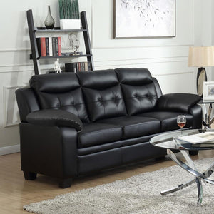 Finley Upholstered Padded Arm Tufted Sofa - Black