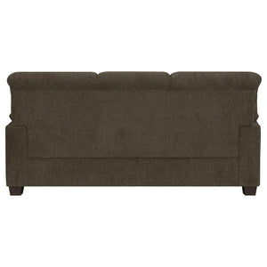 Clementine Upholstered Padded Arm Sofa - Brown