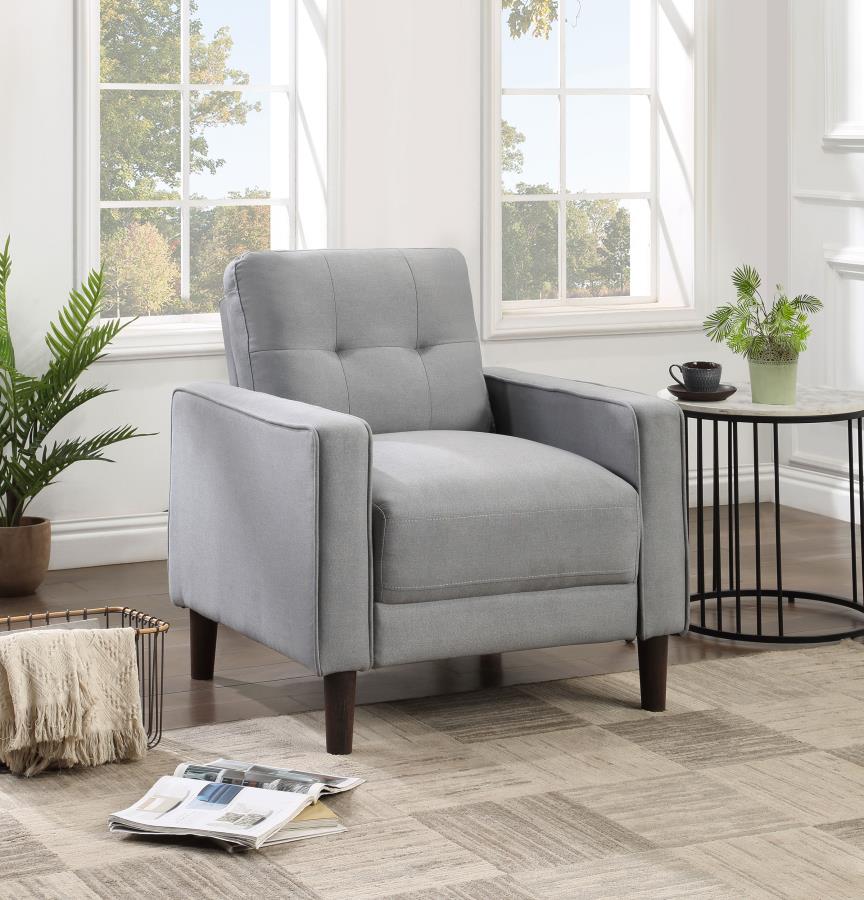 Bowen Upholstered Track Arm Tufted Accent Chair - Grey