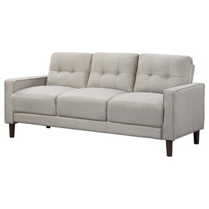 Bowen Upholstered Track Arm Tufted Sofa - Beige