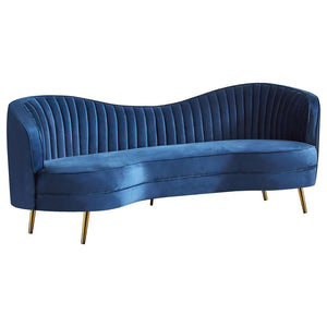 Sophia Upholstered Channel Tufted Sofa - Blue