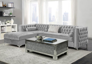 Bellaire Upholstered Storage Chaise Sectional Sofa - Grey