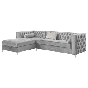 Bellaire Upholstered Storage Chaise Sectional Sofa - Grey